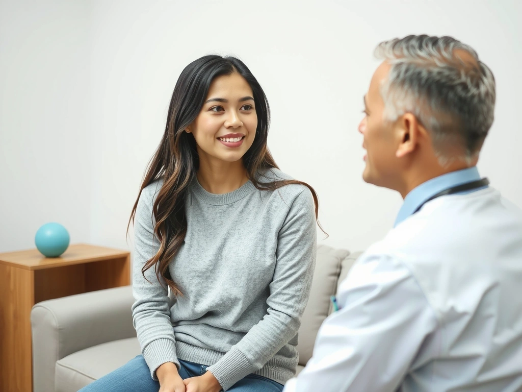 Persona che parla con un professionista della salute, simboleggiando il dialogo e il supporto personalizzato